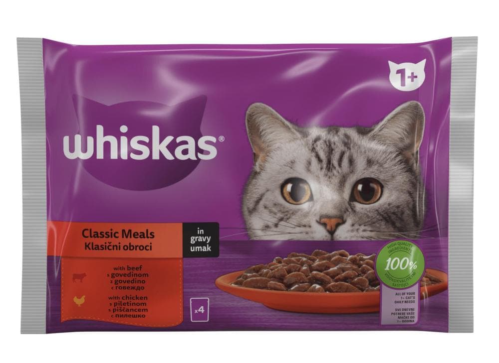 Mokra hrana za mačke Whiskas 4 x 85 g Akcija v trgovini Tuš
