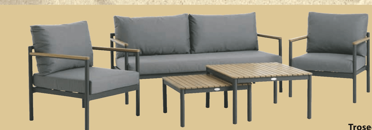 Vrtna garnitura ODDESUND - Trosed + 2 mizici + 2 stola Trosed + 2 mizici + 2 stola - Akcija v trgovini Jysk