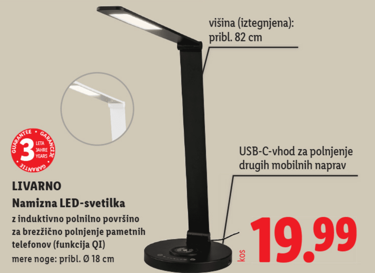 LIVARNO Namizna LED-svetilka Akcija v trgovini Lidl