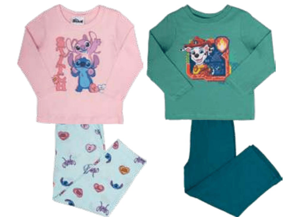 Deška ali dekliška pižama Stitch ali Paw Patrol Akcija v trgovini E.Leclerc