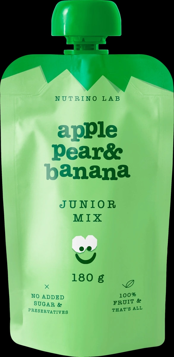 NUTRINO LAB Junior Mix sadna kaša z jabolkom, hruško in banano 180 g - Akcija v trgovini Dm