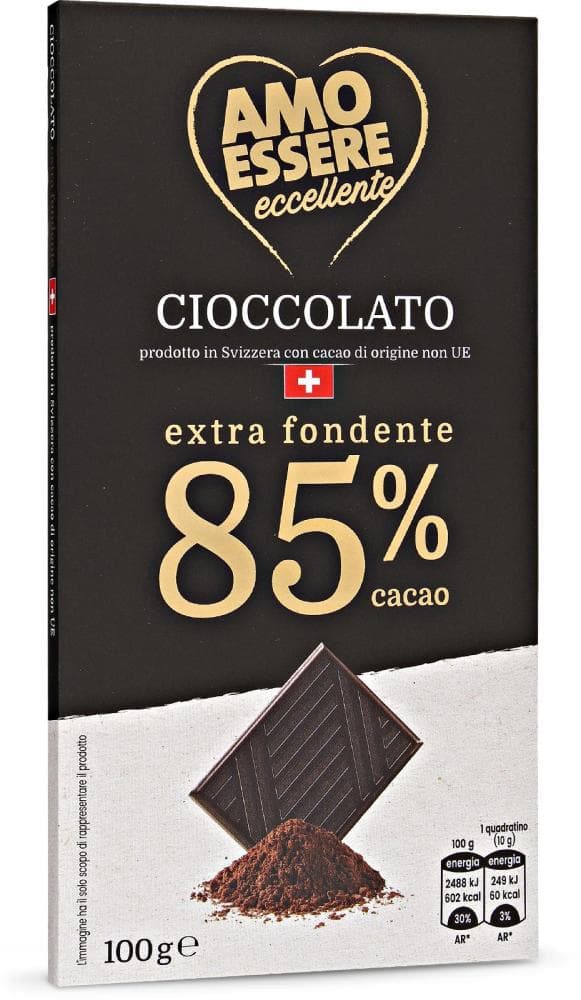 Amo Essere temna čokolada z 78/85 % kakava 100 g Akcija v trgovini Eurospin