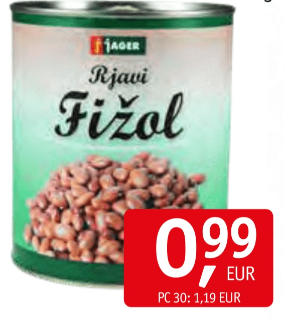 Rjavi fižol 800 g Jager Akcija v trgovini Jager