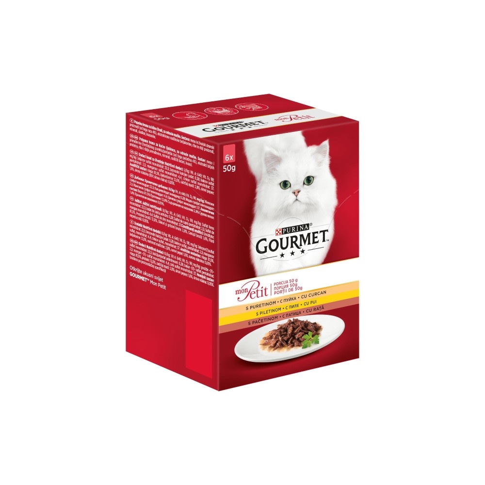 Mokra hrana za mačke Gourmet Mon Petit 6x50 g Purina Gourmet - Akcija v trgovini Mercator