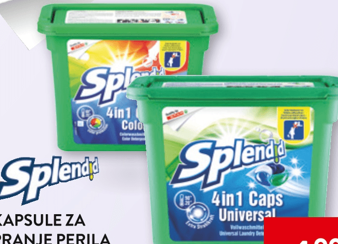 Splendid kapsule za pranje perila 18/1 Akcija v trgovini Spar