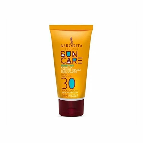 AFRODITA COSMETICS Sun Care Sensitive krema za zaščito obraza pred soncem 50 ml - Akcija v trgovini Dm