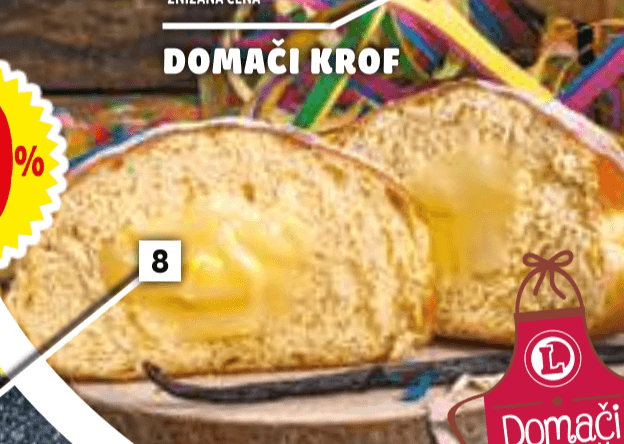 Domači krof 80 g Akcija v trgovini E.Leclerc