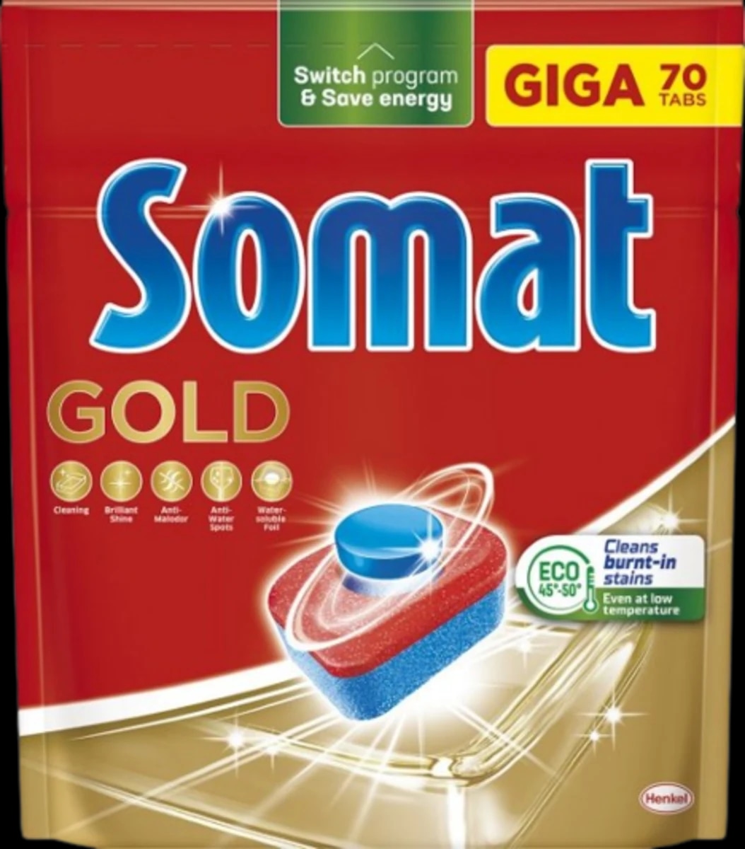 Somat Tablete za strojno pomivanje posode Gold 70, AiO Extra ali Lemon 85 tablet; Grease ali Grease Lemon 2x 380 ml; Excellence 60, Excellence 5in1 54 kapsul ali 3in1 70 kapsul - Akcija v trgovini E.Leclerc