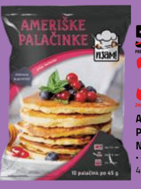Ameriške palačinke Njam 450 g Akcija v trgovini E.Leclerc
