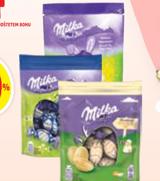Čokoladna jajčka Milka 86 g ali 90 g - Akcija v trgovini E.Leclerc