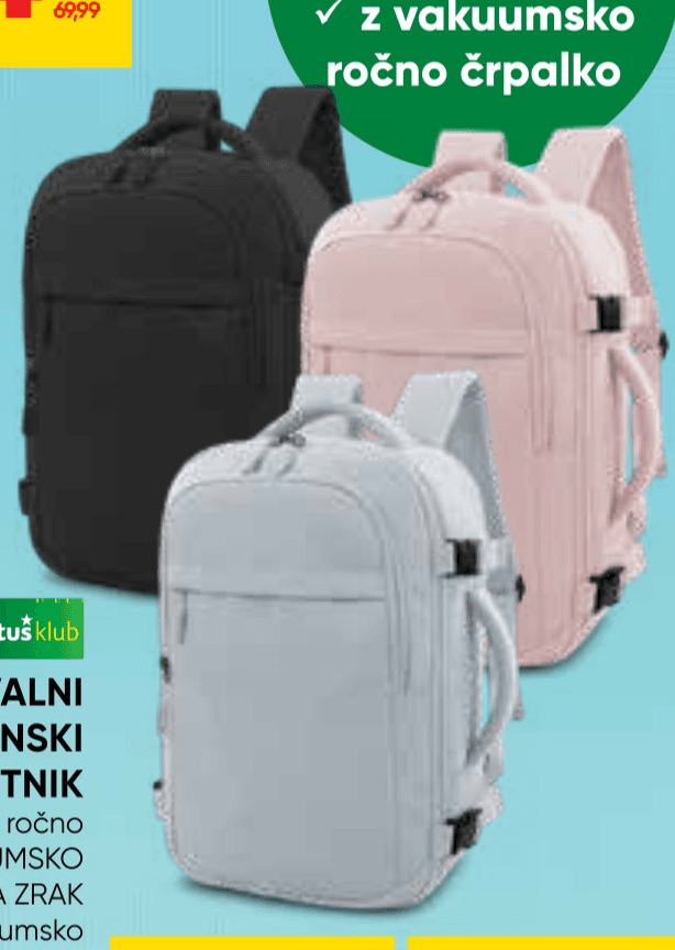 Potovalni Kabinski Nahrbtnik 40 x 26 x 20 cm Akcija v trgovini Tuš