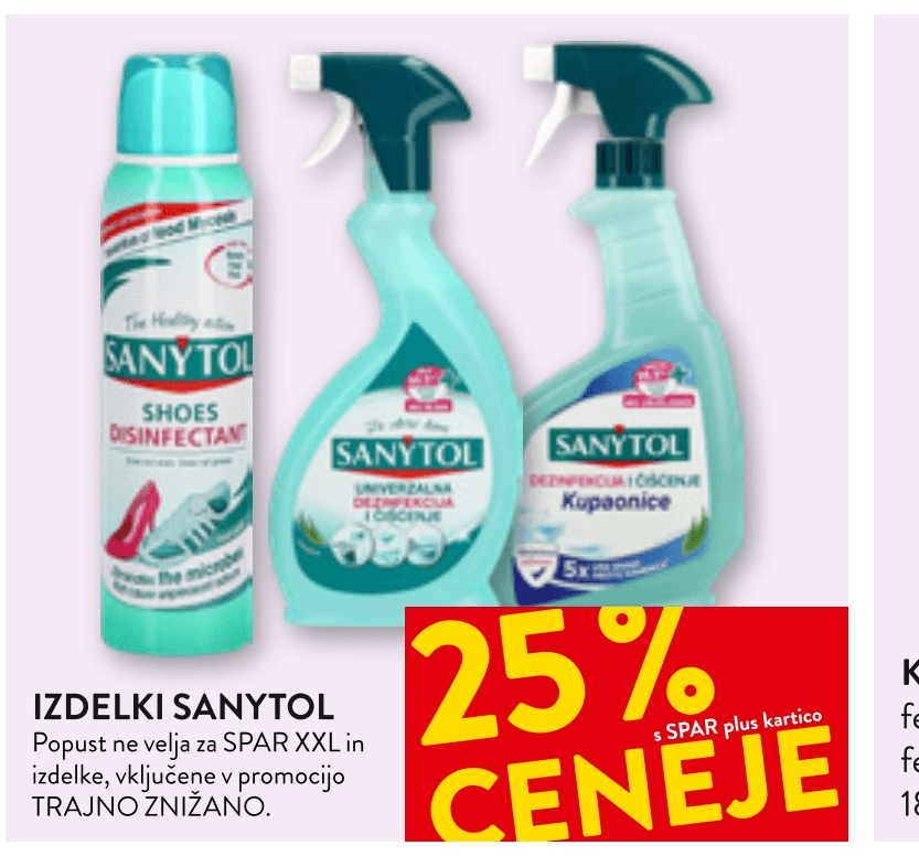 Izdelki Sanytol Akcija v trgovini Spar