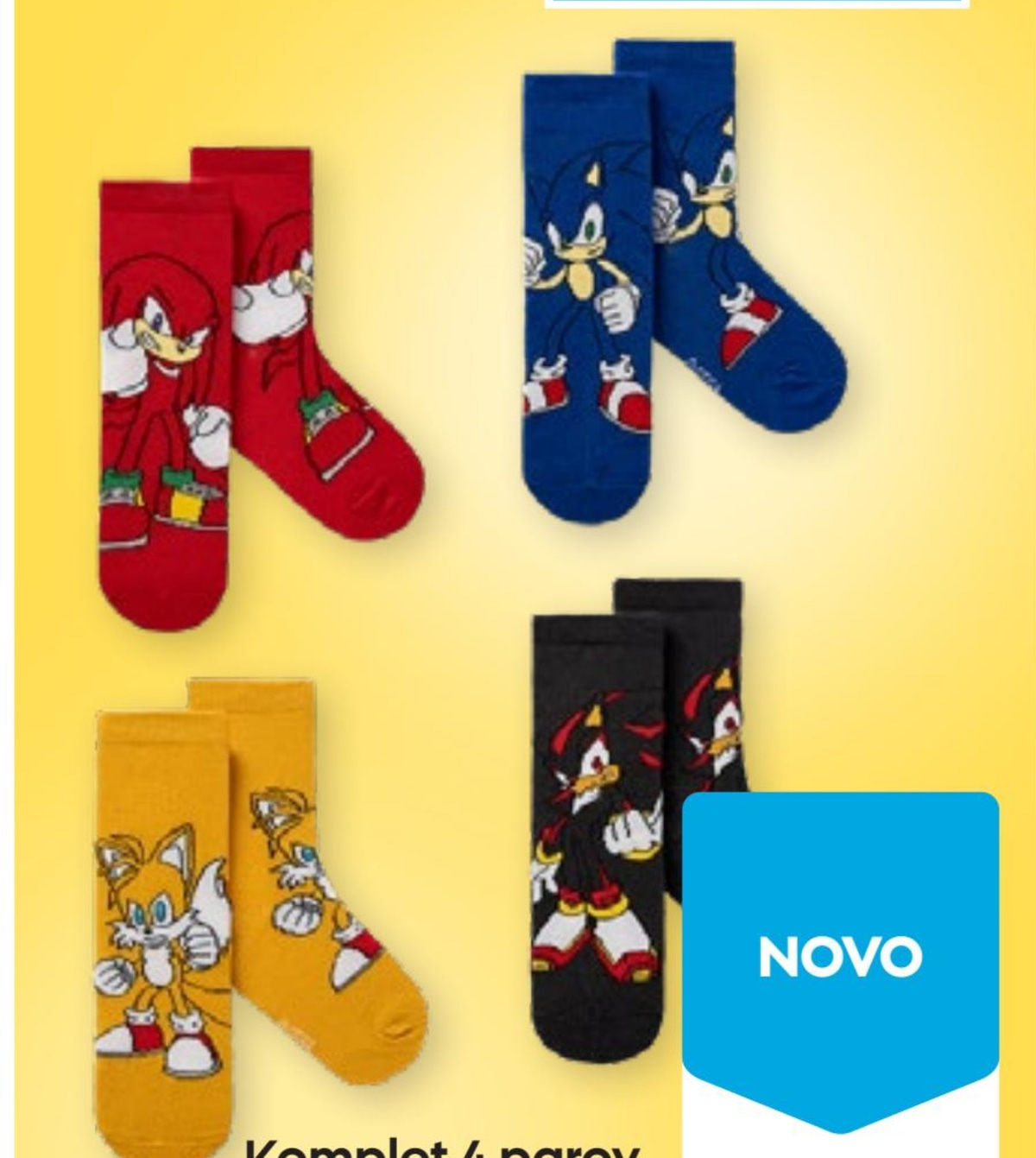 Komplet 4 parov nogavic za dečke Sonic 4 parov - Akcija v trgovini Pepco