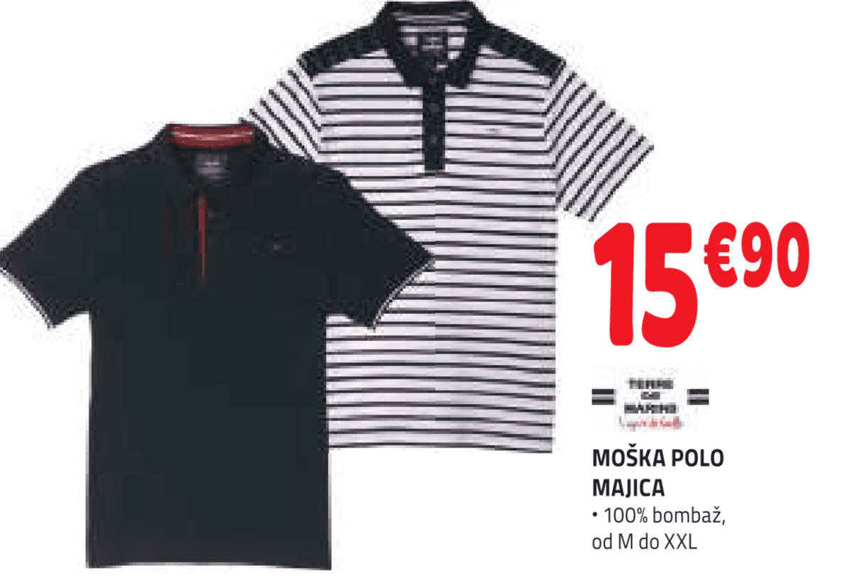 Moška polo majica Terre de Marins Akcija v trgovini E.Leclerc