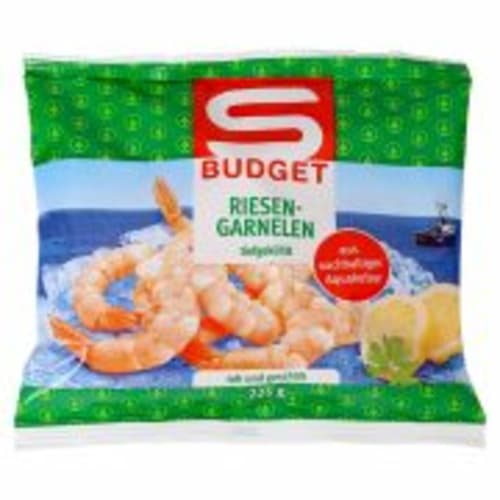 S Budget Velike bele kozice 225 g Akcija v trgovini Spar