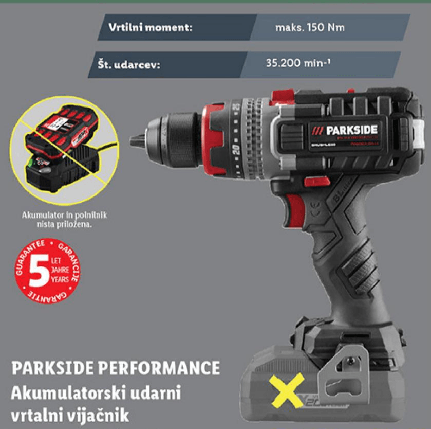 Parkside Performance Akumulatorski udarni vrtalni vijačnik - Akcija v trgovini Lidl