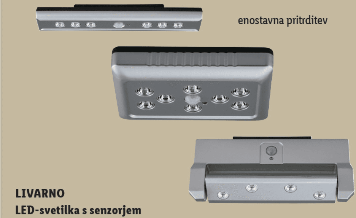 LIVARNO LED-svetilka s senzorjem pribl. 18 x 7,7 x 2,3 cm / 21 x 4 x 2,6 cm / 11,6 x 8,3 x 2,4 cm Akcija v trgovini Lidl