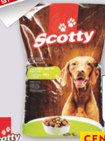 Briketi za pse 10 kg Scotty Akcija v trgovini Spar