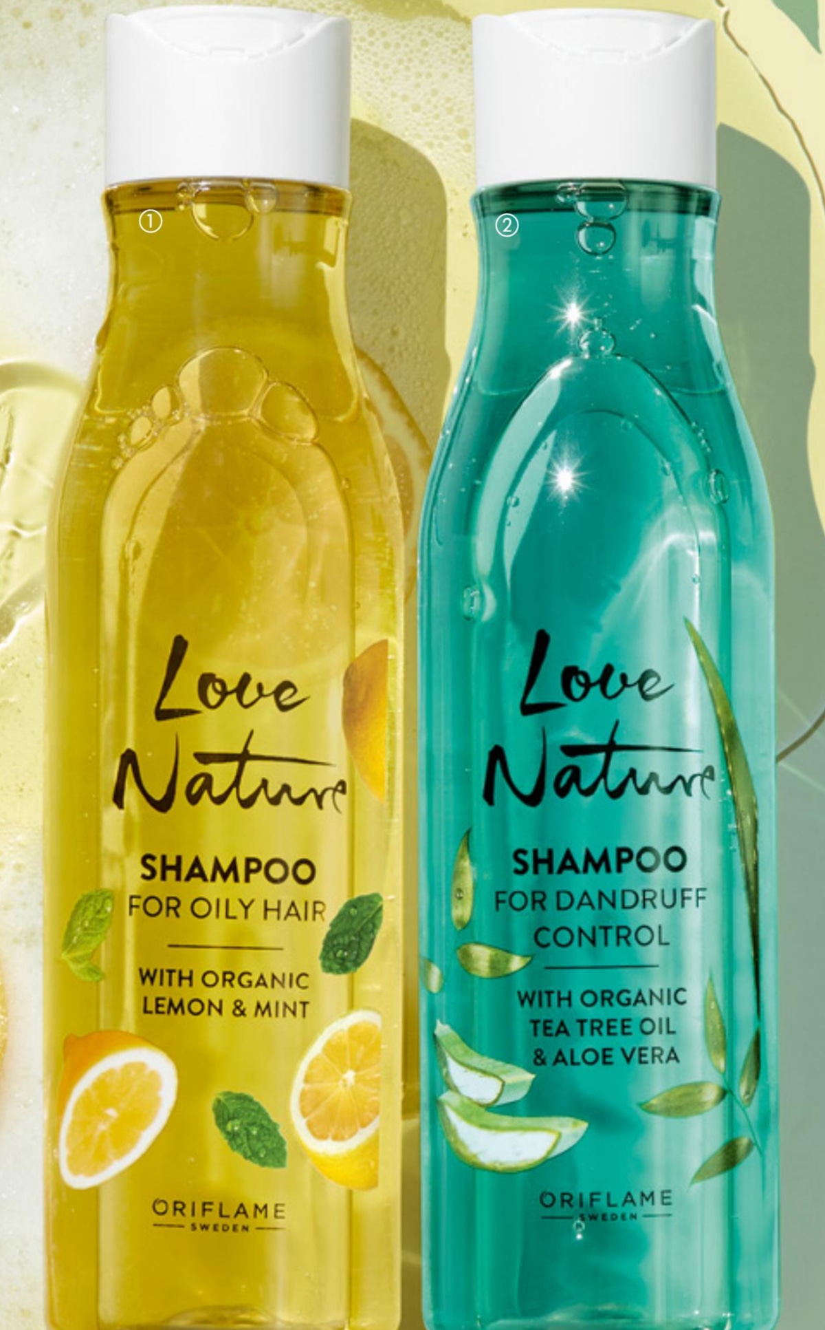 Love Nature šampon za mastne lase z limono in meto 250 ml - Akcija v trgovini Oriflame