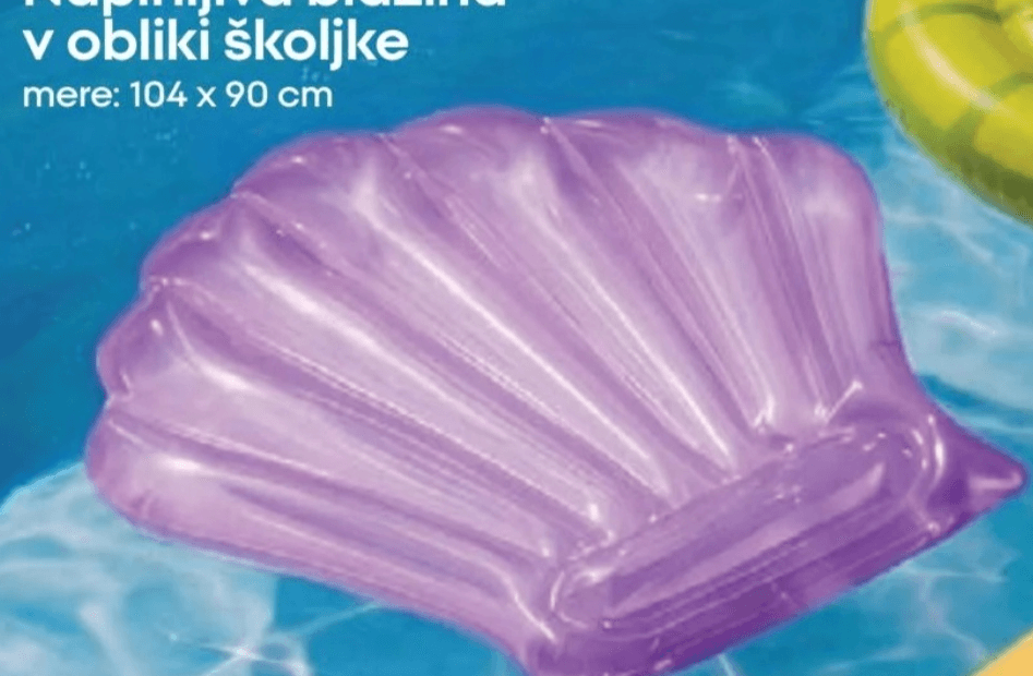 Napihljiva blazina v obliki školjke - Akcija v trgovini Pepco
