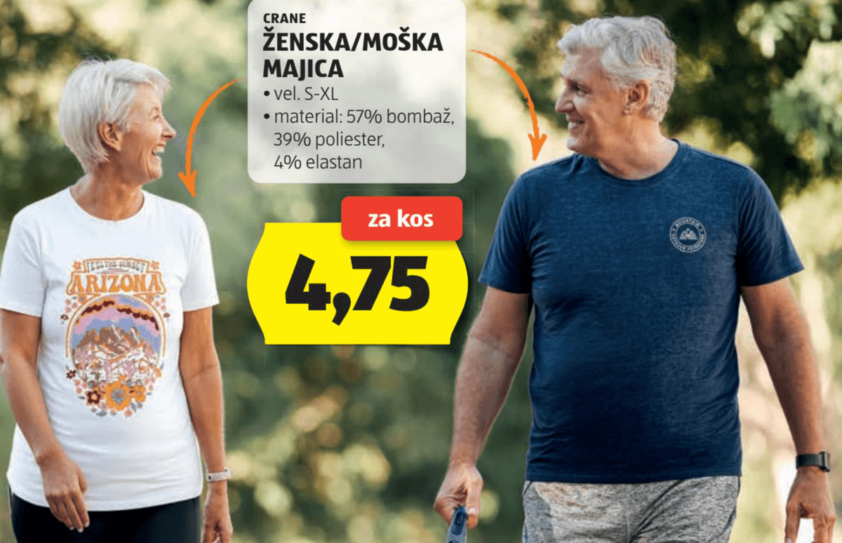 Ženska/Moška majica CRANE Akcija v trgovini Hofer