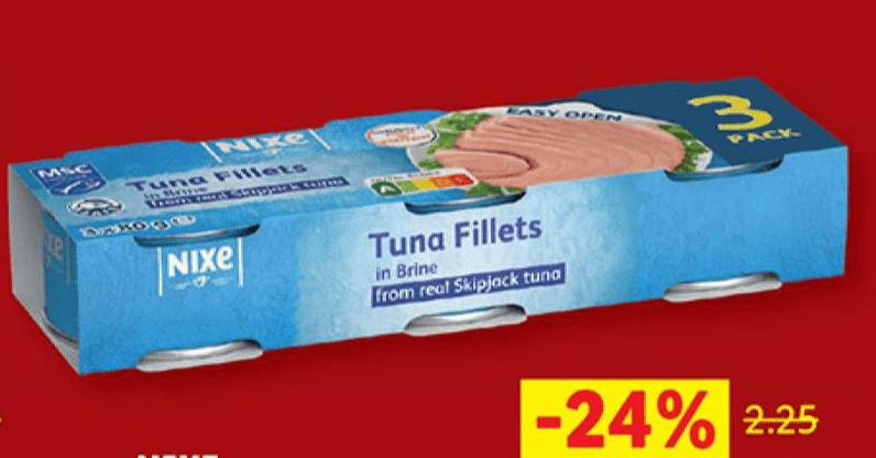 Fileti tuna 3 x 80 g Nixe Akcija v trgovini Lidl