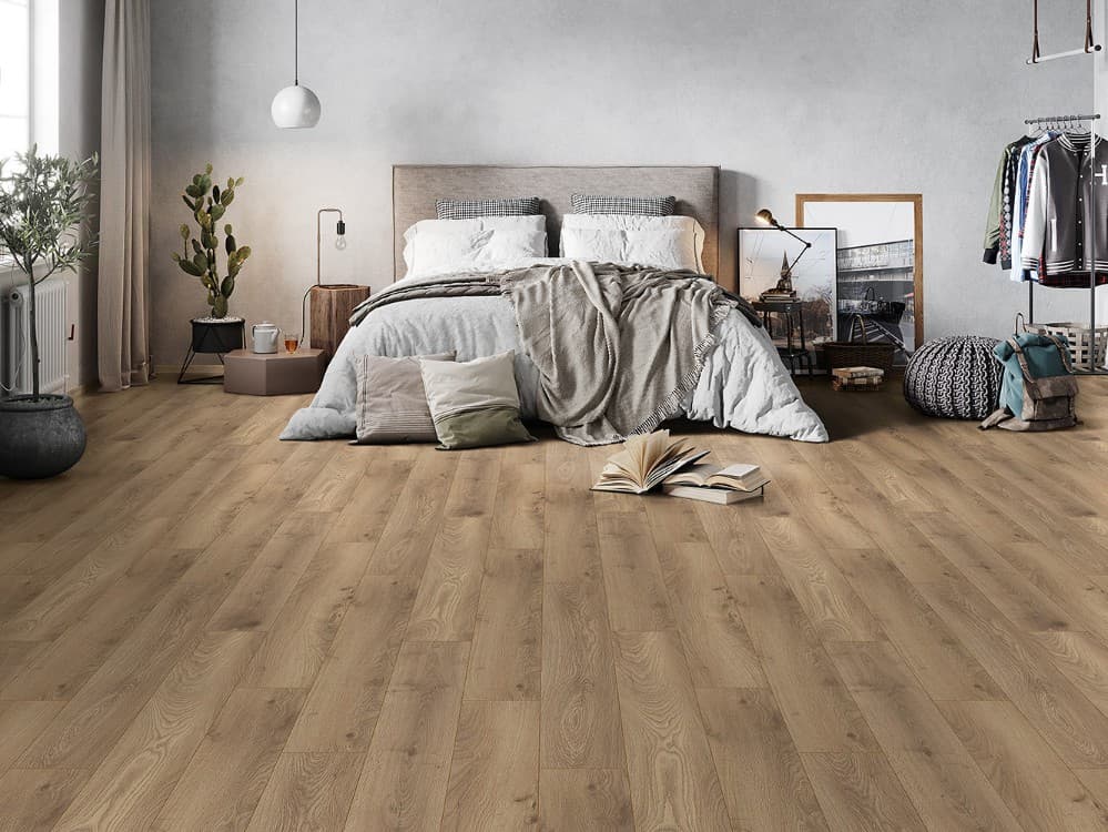 Laminat Haybridge Oak d 1.288 x š 195 x deb. 12 mm, rjavi hrast, razred 33, v paketu 1,51 m2 Akcija v trgovini Bauhaus