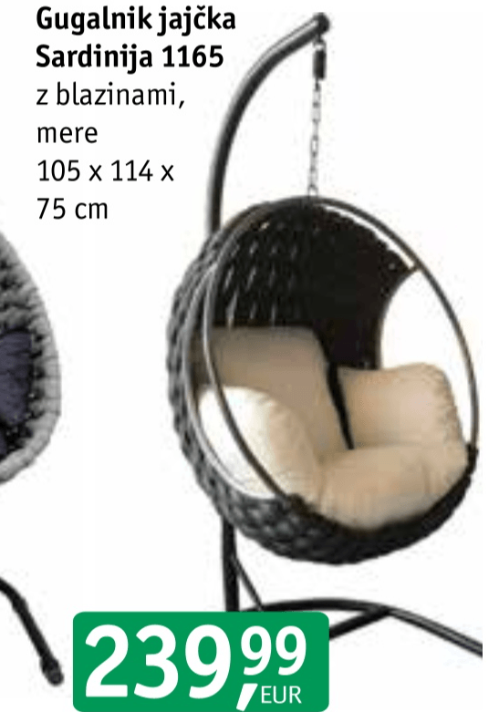Gugalnik jajčka Sardinija 1165 - Akcija v trgovini Jager