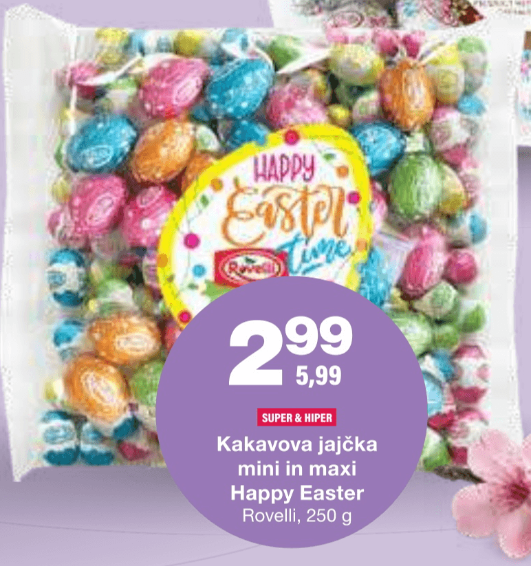 Kakavova jajčka mini in maxi Happy Easter 250 g - Akcija v trgovini Mercator