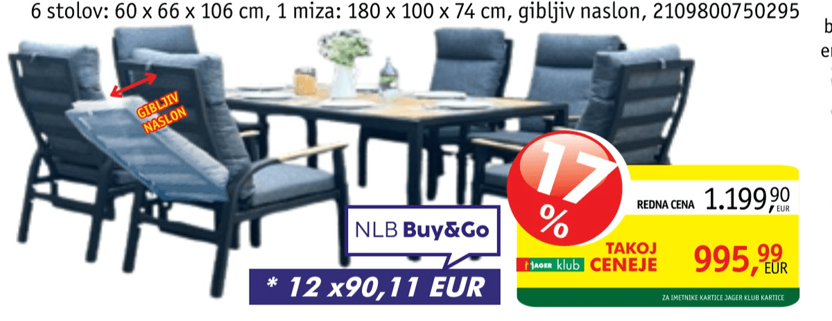 Vrtna garnitura Annecy Akcija v trgovini Jager