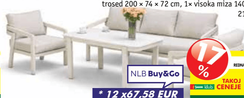 Vrtna garnitura Bellagio Akcija v trgovini Jager