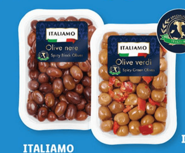 Italiamo pikantne olive 330 g Akcija v trgovini Lidl