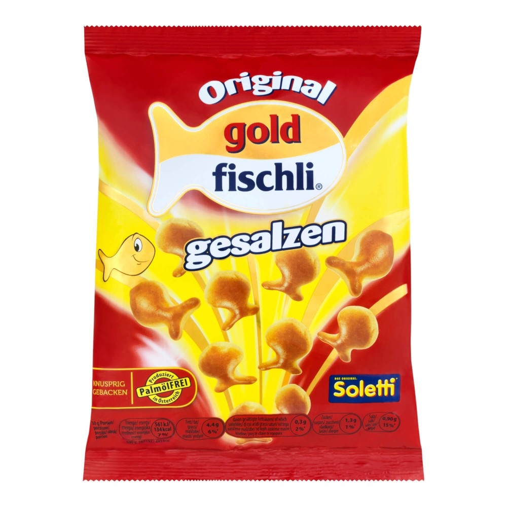 Slani prigrižek Goldfischli Soletti 100 g Akcija v trgovini E.Leclerc