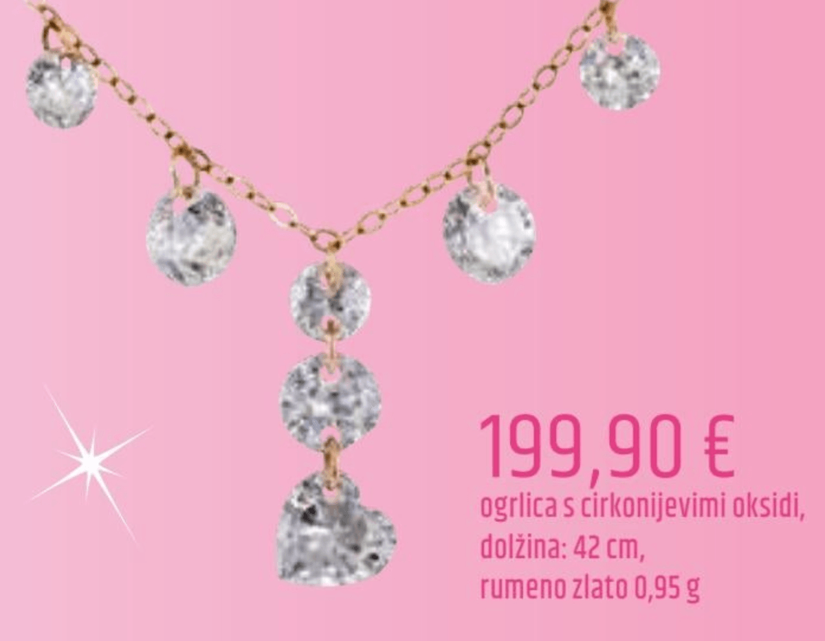 Ogrlica s cirkonijevimi oksidi 0,95 g - Akcija v trgovini E.Leclerc