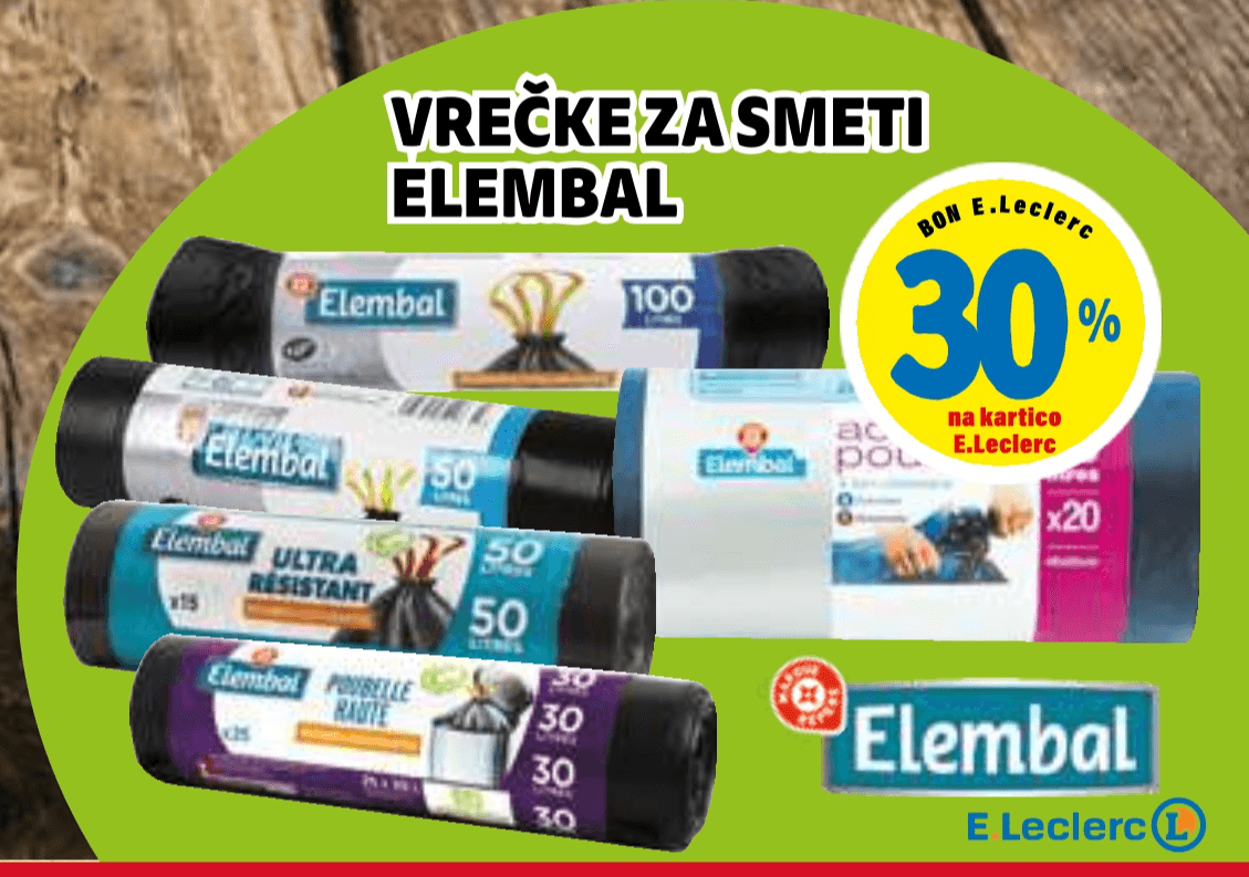 Vrečke za smeti Elembal - Akcija v trgovini E.Leclerc