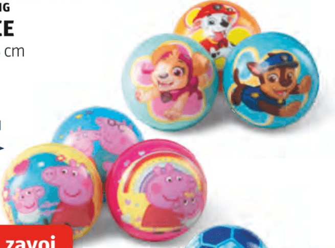 Jurassic World / Disney / Paw Patrol / Peppa Pig Mini žogice 3 kosi - Akcija v trgovini Hofer