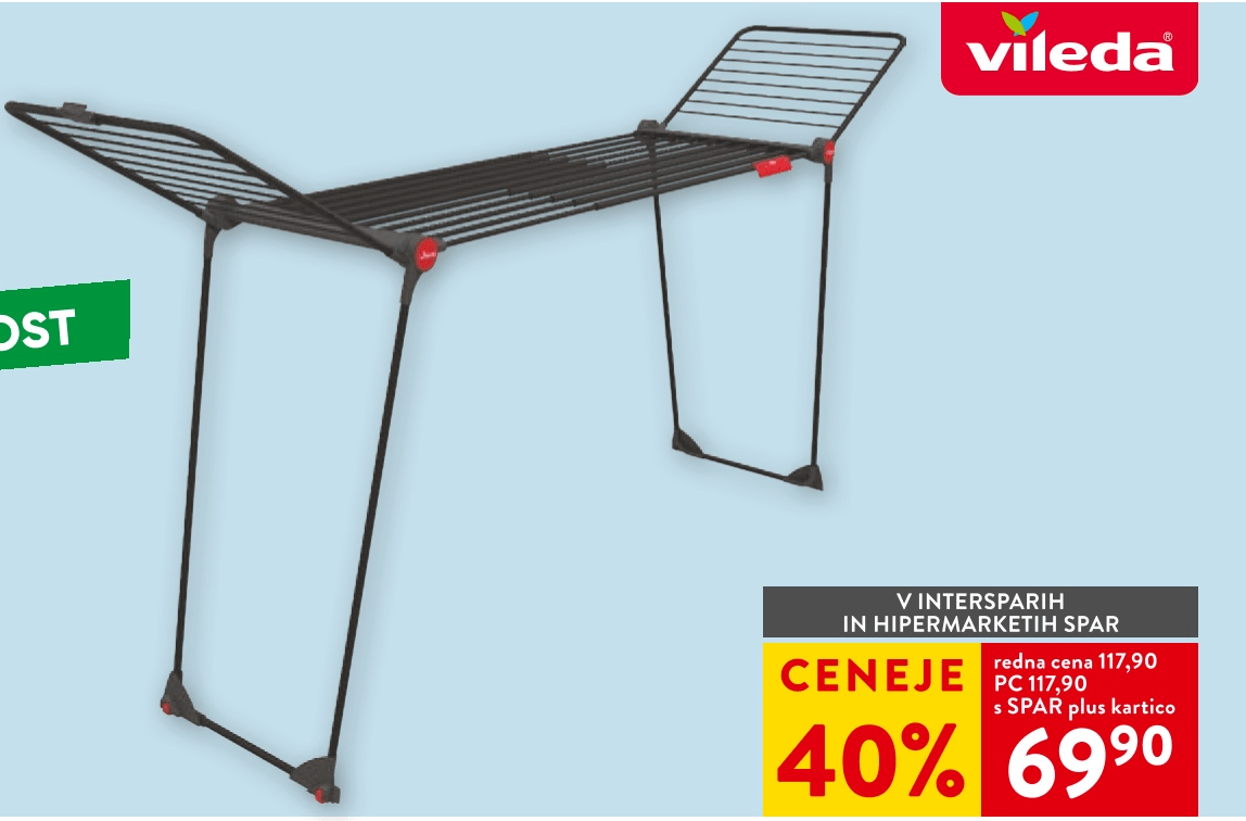 Stojalo za sušenje perila Vileda Infinity Flex Ultimate - Akcija v trgovini Spar