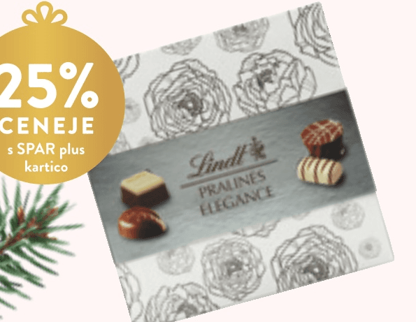 Lindt Praline Elegance 130 g Akcija v trgovini Spar