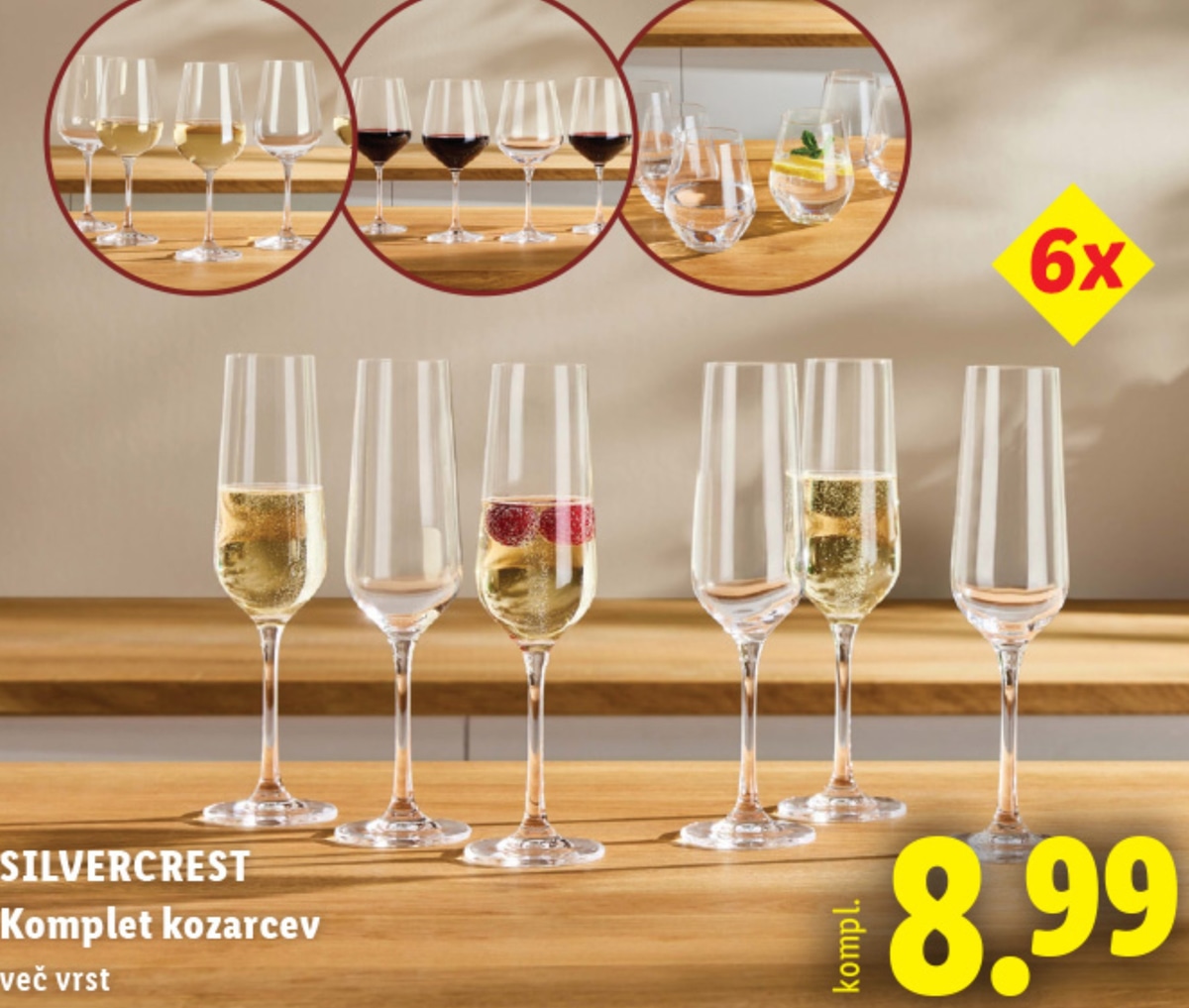 SILVERCREST Komplet kozarcev 6x - Akcija v trgovini Lidl