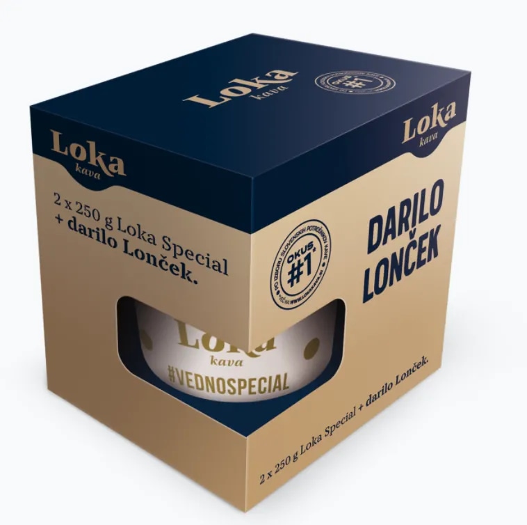 Darilni paket Loka 2x 250 g + skodelica Akcija v trgovini E.Leclerc