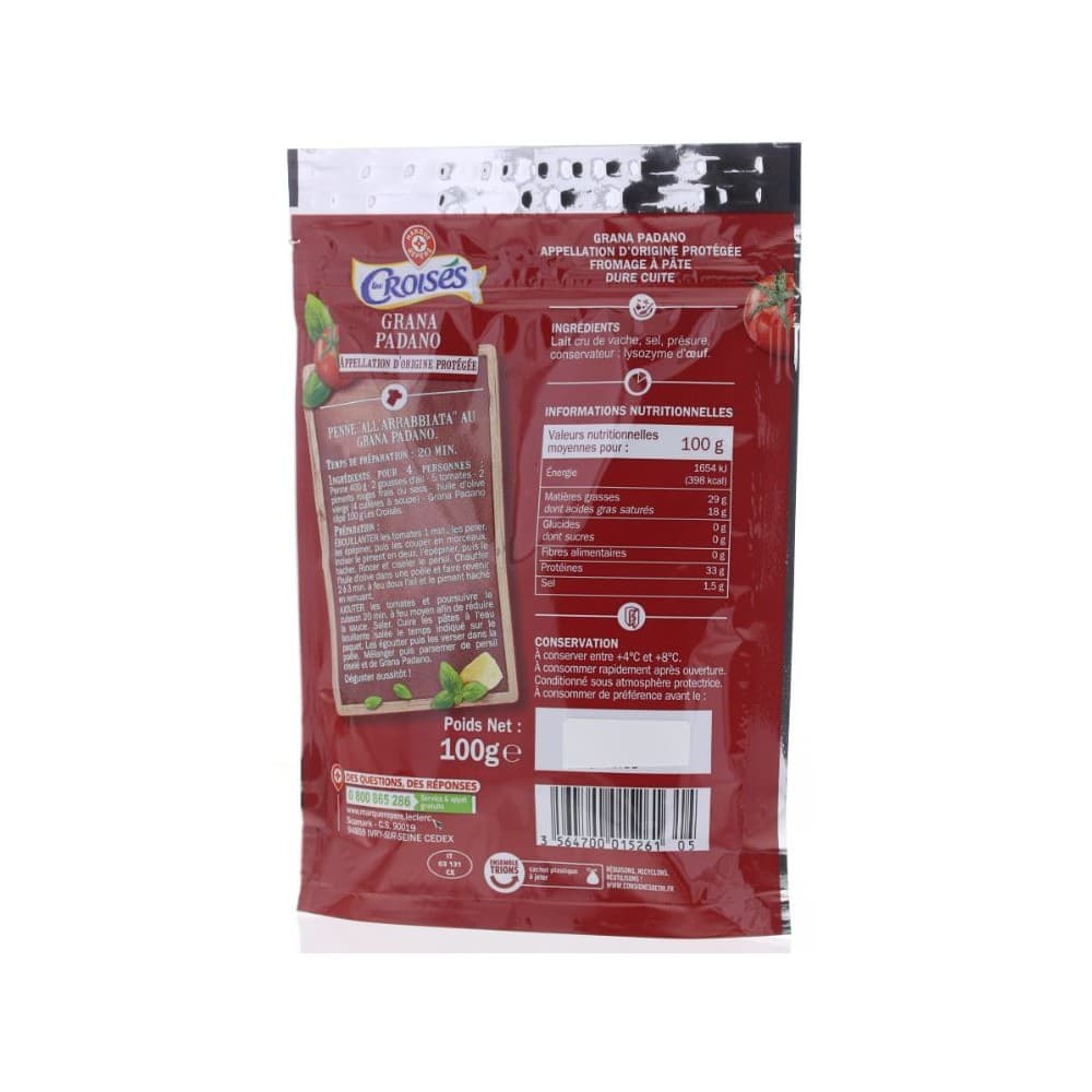 Ribani sir Grana Padano Croisés 100 g Akcija v trgovini E.Leclerc