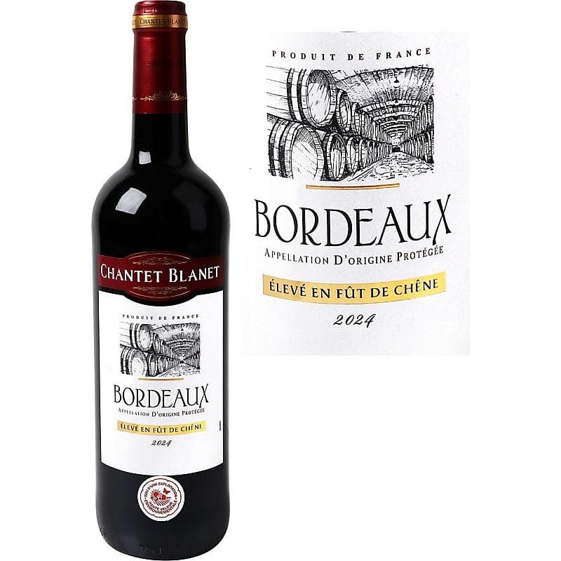 Chantet Blanet Bordeaux Élevé en Fût de Chêne 0,75 l Akcija v trgovini E.Leclerc