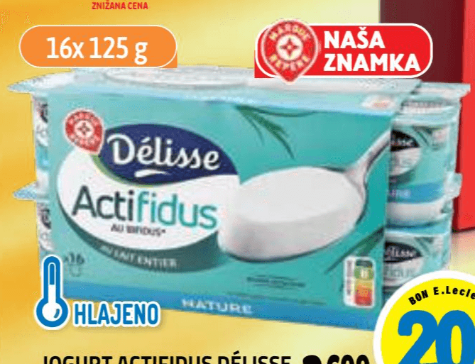 Jogurt Actifidus Délisse 2 kg Akcija v trgovini E.Leclerc