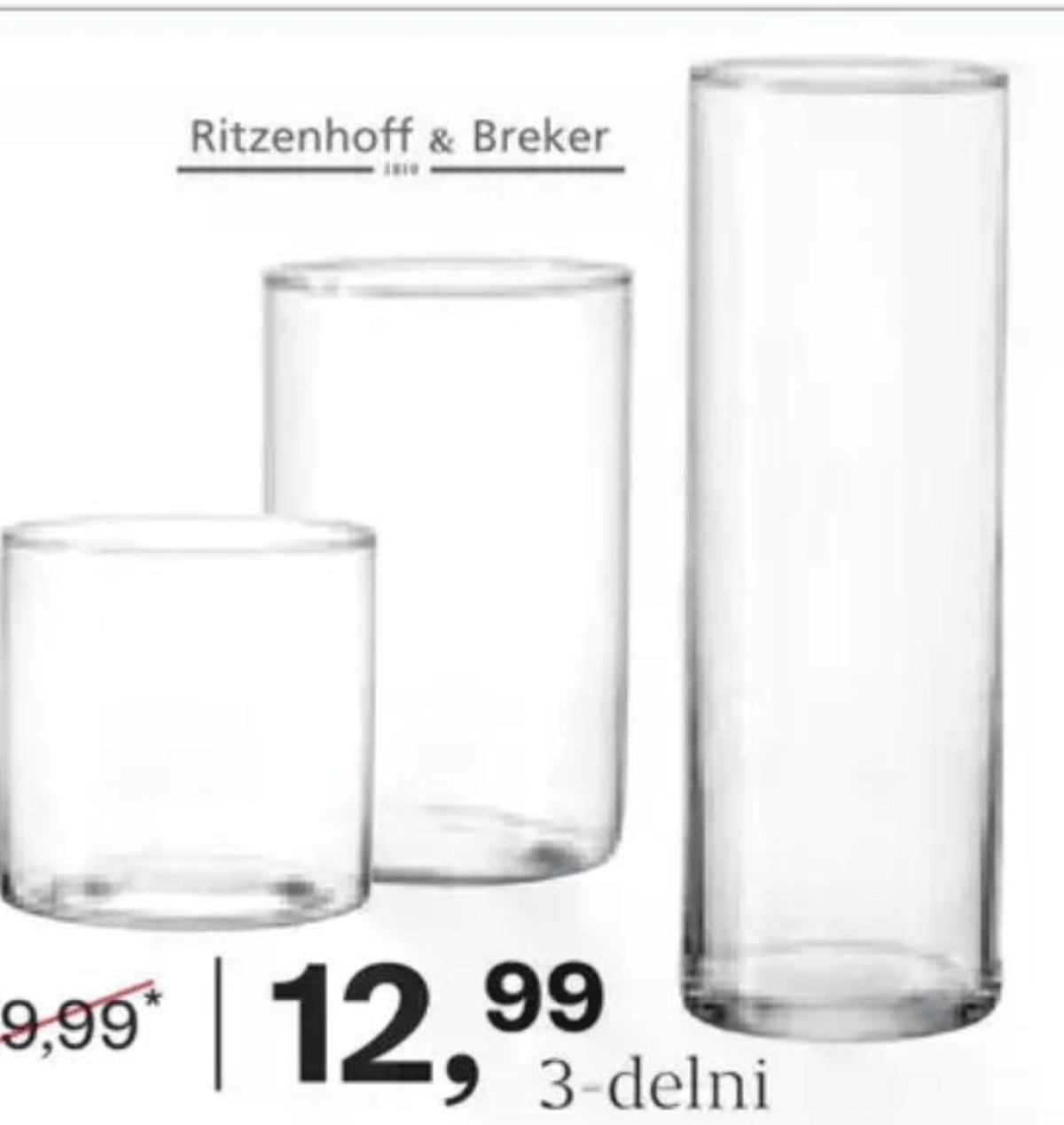 Komplet vaz Ritzenhoff & Breker 3-delni - Akcija v trgovini Rutar