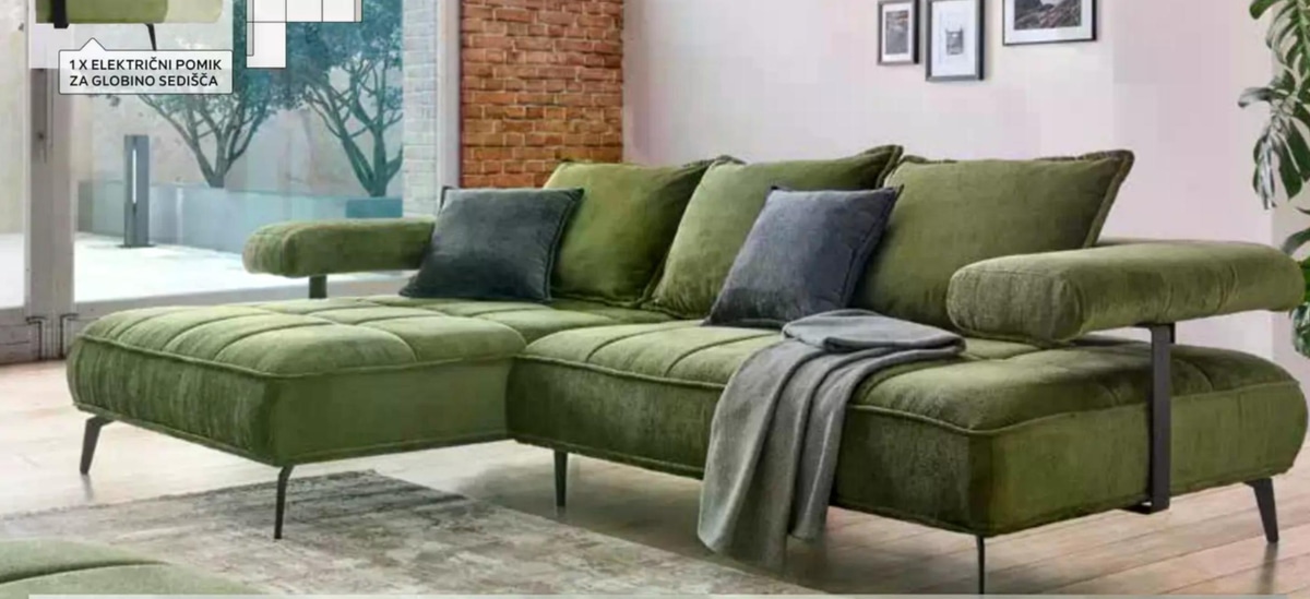 Kotna zofa dim. 180 X 266 cm welnova - Akcija v trgovini Lesnina