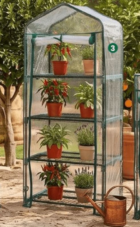 Rastlinjak s 4 policami 69 x 45 x 158 cm Euro Garden Akcija v trgovini Eurospin