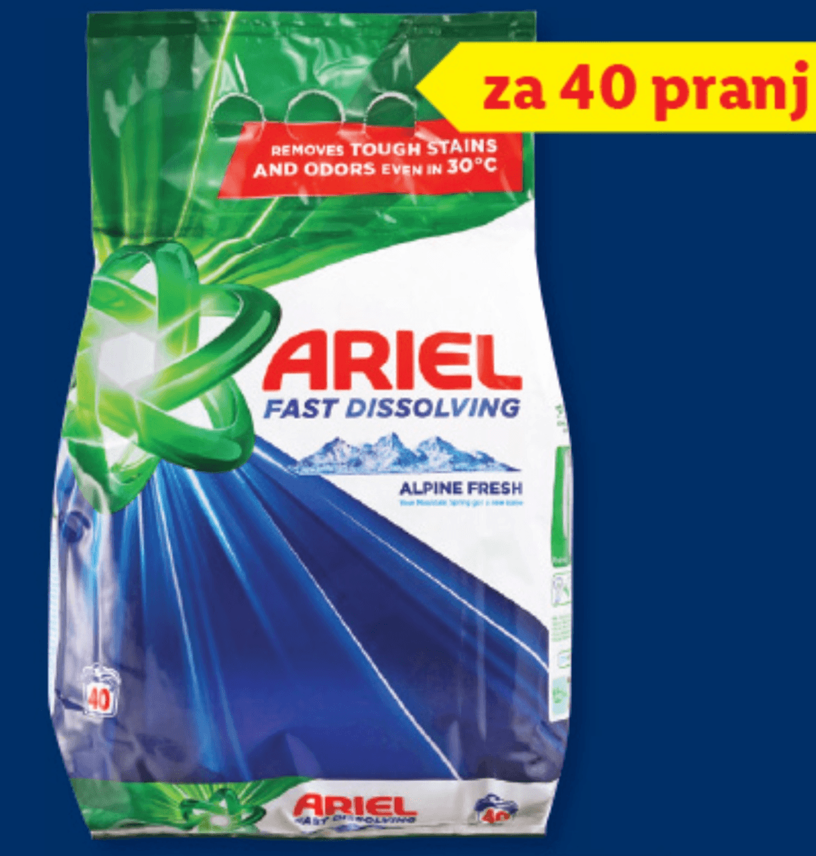 Ariel Pralni prašek 2.2 kg - Akcija v trgovini Lidl