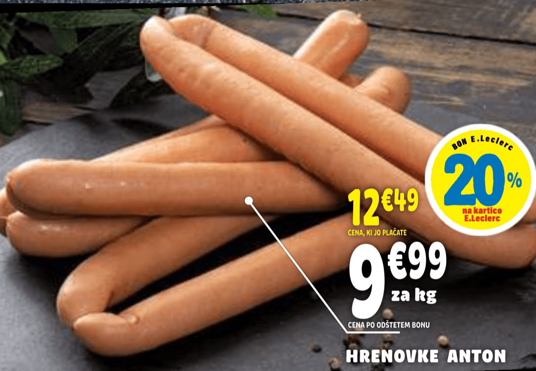 Hrenovke Anton Akcija v trgovini E.Leclerc