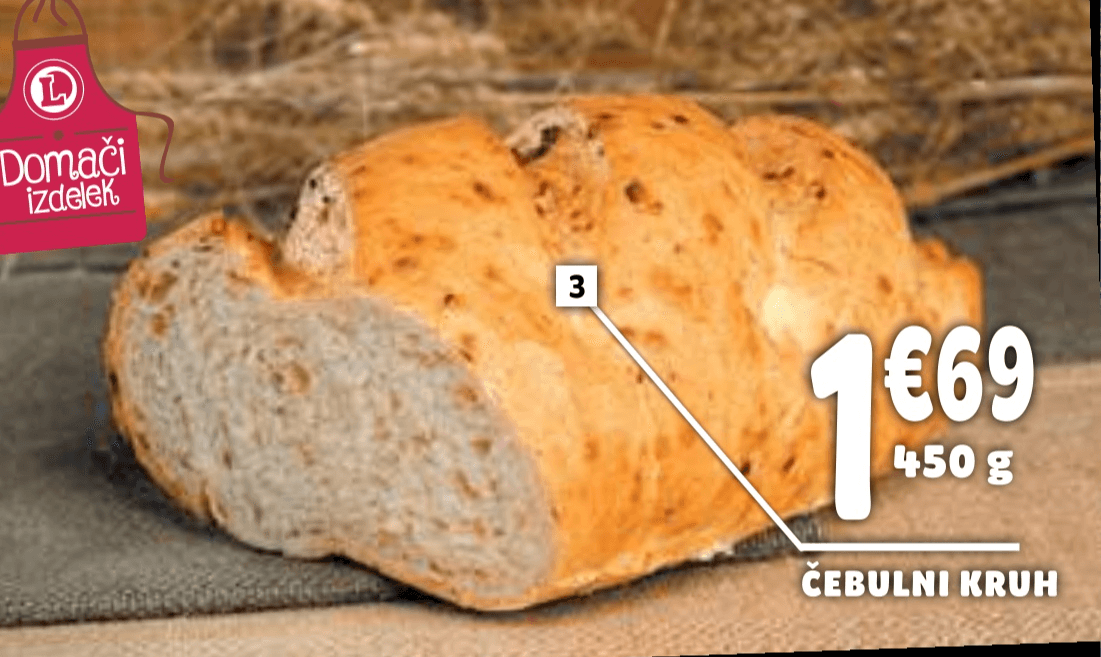 Čebulni kruh 450 g Akcija v trgovini E.Leclerc