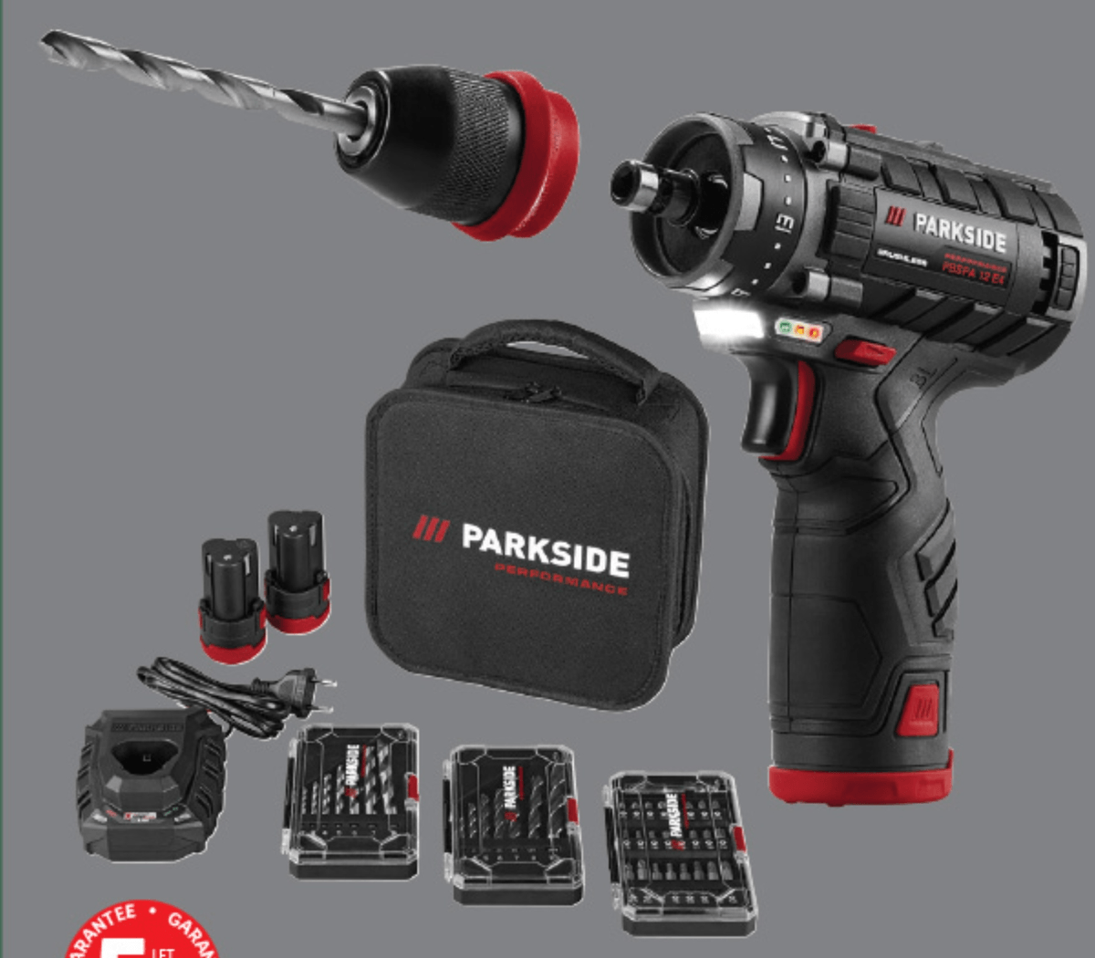 PARKSIDE PERFORMANCE Komplet akumulatorskega vrtalnega vijačnika 12 V - Akcija v trgovini Lidl